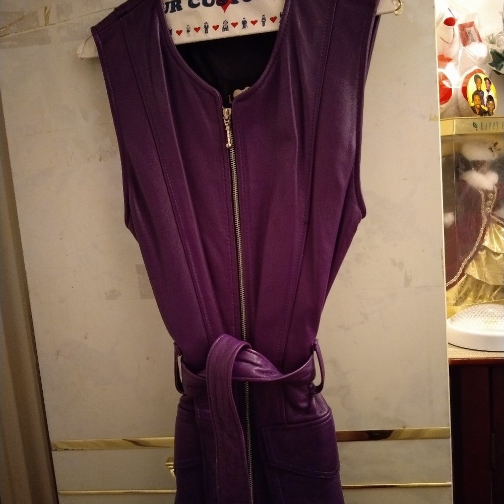 A Genuine Purple Leather Vest